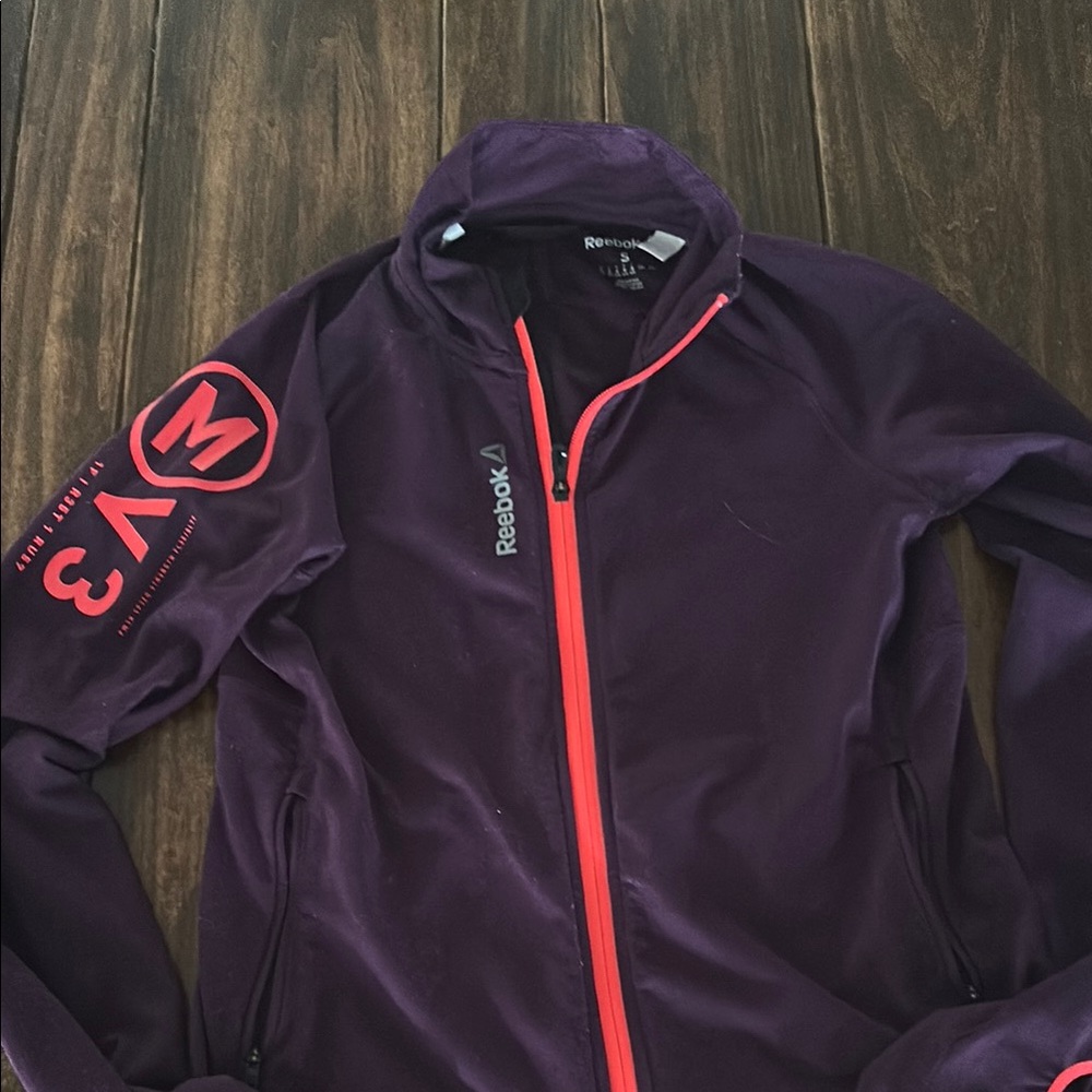 Reebok Dark Purple Jacket with Bright Red Details